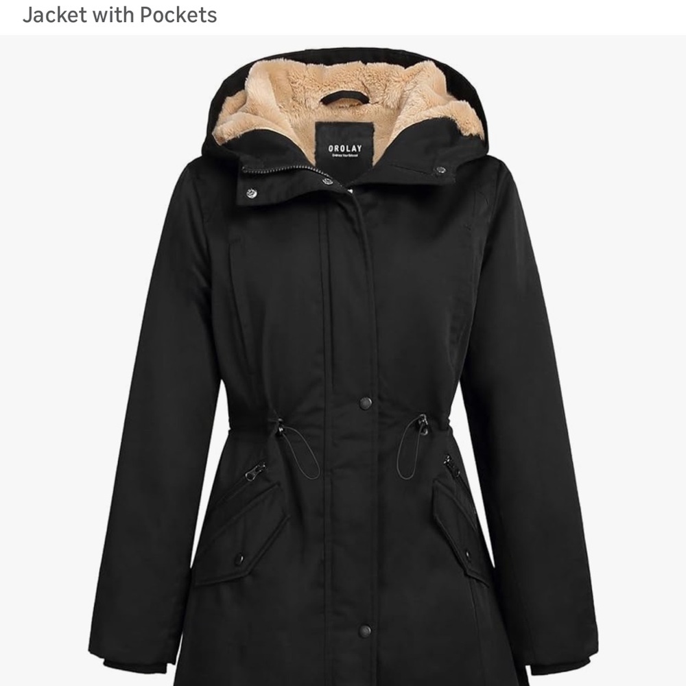 OROLAY Women's Black fleece lined jacket